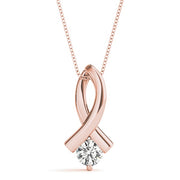 18K Rose Gold 1/3 ct tw Solitaire Diamond Pendant