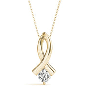 18K Yellow Gold 1/3 ct tw Solitaire Diamond Pendant
