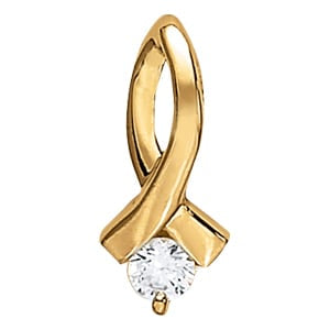 18K White Gold 1/3 ct tw Solitaire Diamond Pendant
