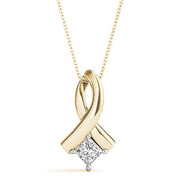 14K Yellow Gold 1/3 ct tw Solitaire Diamond Pendant