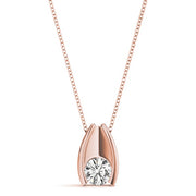 14K Rose Gold 1/3 ct tw Solitaire Diamond Pendant