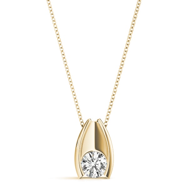 14K Yellow Gold 1/3 ct tw Solitaire Diamond Pendant