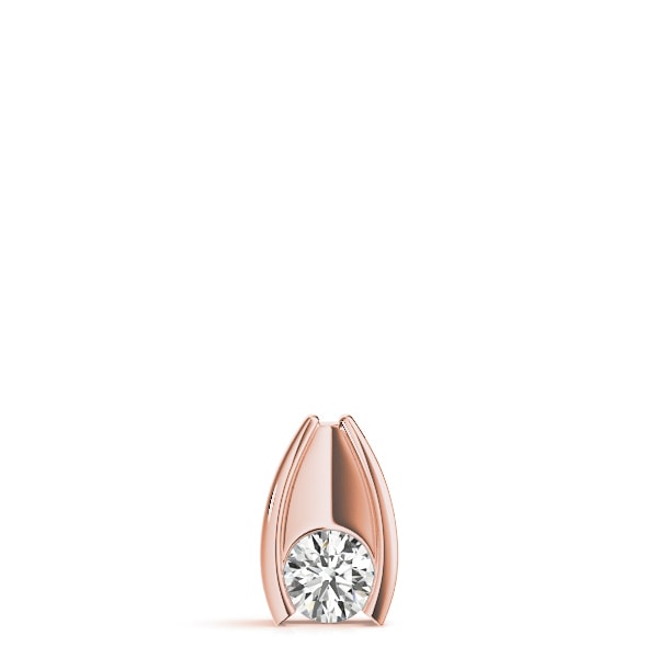18K Rose Gold 1/3 ct tw Solitaire Diamond Pendant
