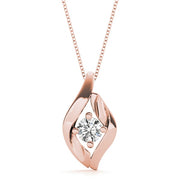 14K Rose Gold 1/3 ct tw Solitaire Diamond Pendant