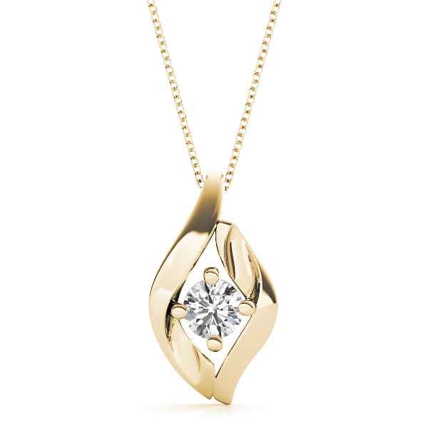 14K Yellow Gold 1/3 ct tw Solitaire Diamond Pendant