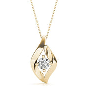 18K Yellow Gold 1/3 ct tw Solitaire Diamond Pendant