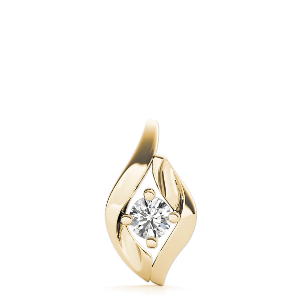 18K Yellow Gold 1/3 ct tw Solitaire Diamond Pendant