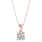 14K Rose Gold 1 ct tw Solitaire Diamond Pendant