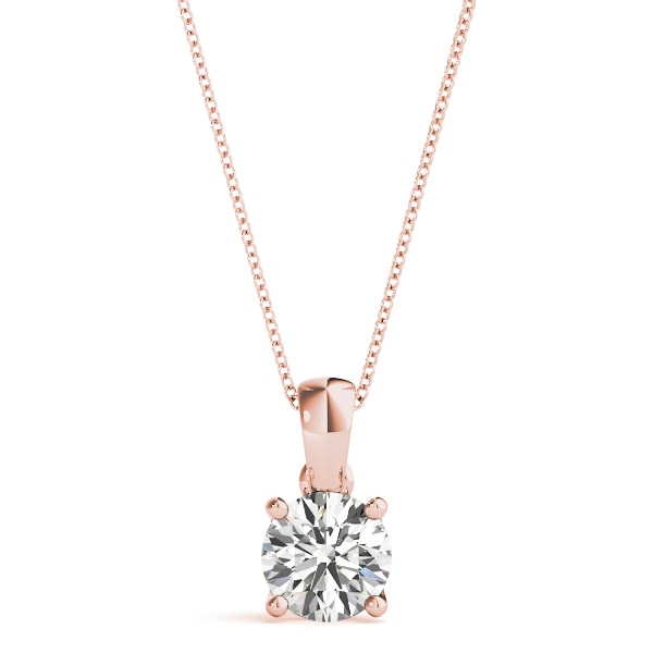14K Rose Gold 1 ct tw Solitaire Diamond Pendant