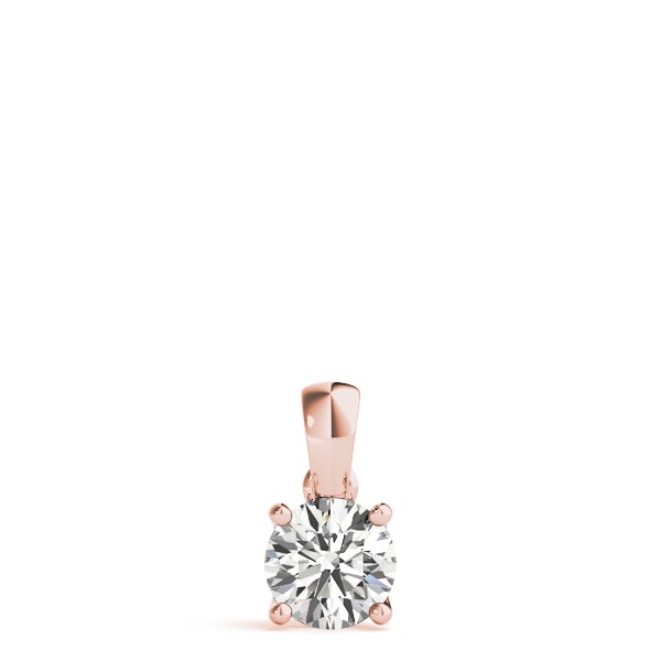 14K Rose Gold 1 ct tw Solitaire Diamond Pendant