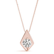 14K Rose Gold 1/2 ct tw Solitaire Diamond Pendant