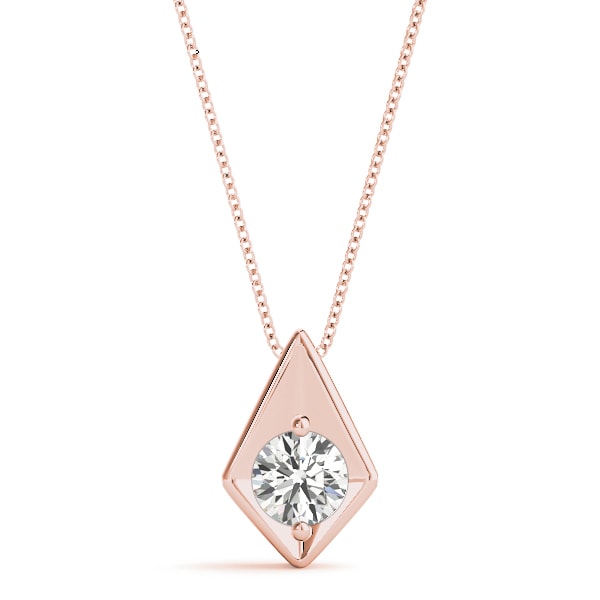 14K Rose Gold 1/2 ct tw Solitaire Diamond Pendant