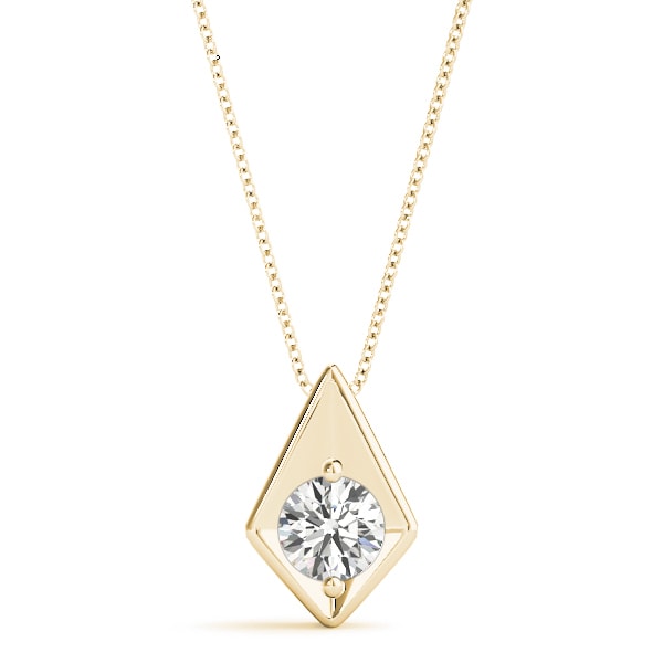 18K Yellow Gold 1/2 ct tw Solitaire Diamond Pendant