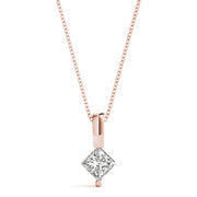 14K Rose Gold 1/20 ct tw Solitaire Diamond Pendant