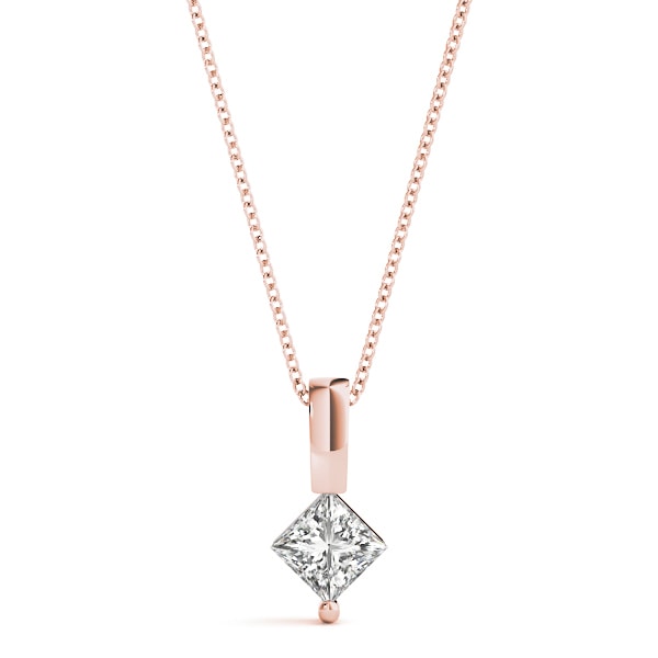 14K Rose Gold 1/20 ct tw Solitaire Diamond Pendant