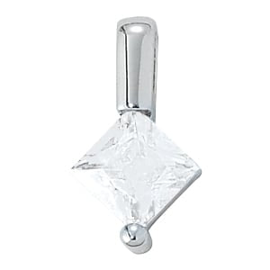 18K White Gold 1/20 ct tw Solitaire Diamond Pendant