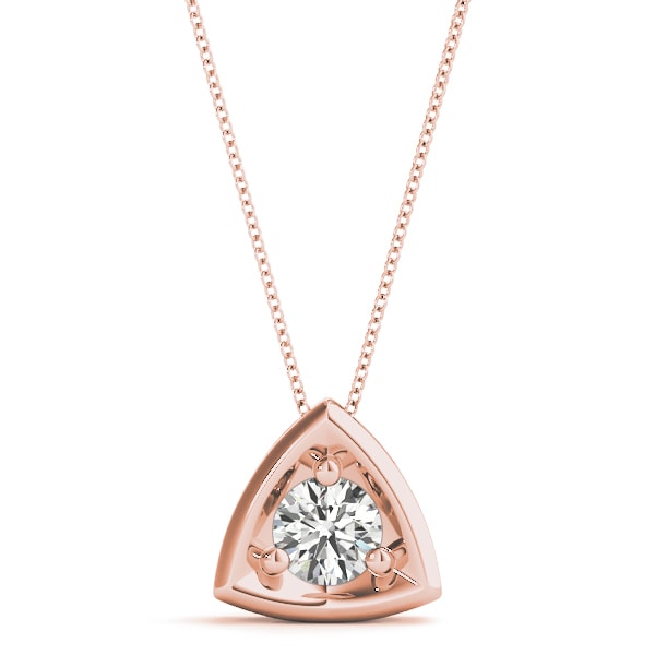 14K Rose Gold 1 ct tw Solitaire Diamond Pendant