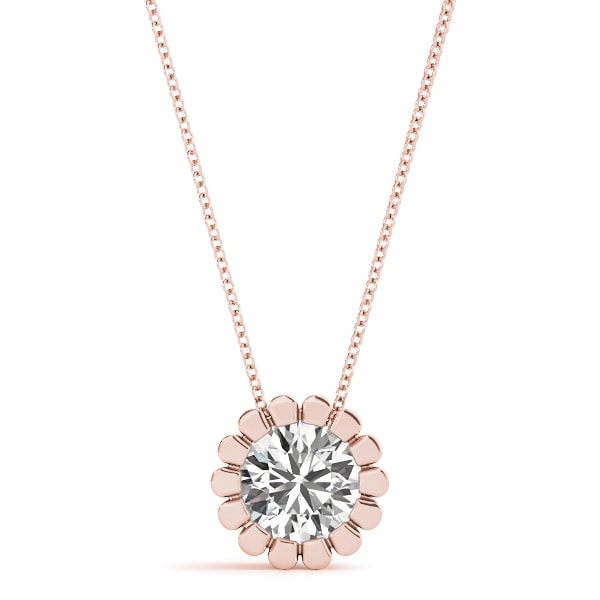 14K Rose Gold 1 ct tw Solitaire Diamond Pendant