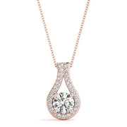 14K Rose Gold 1 1/6 ct tw Solitaire Diamond Pendant