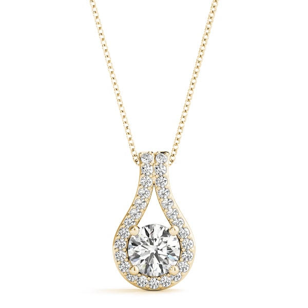 14K Yellow Gold 1 1/6 ct tw Solitaire Diamond Pendant