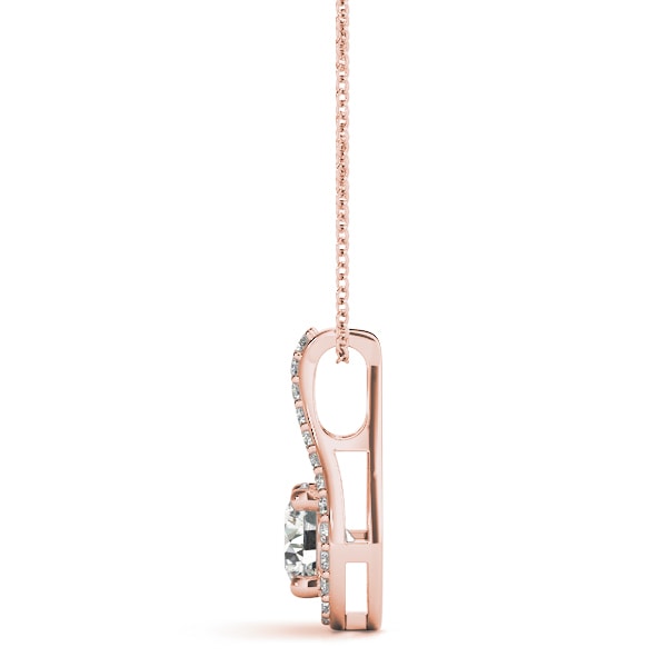 14K Rose Gold 1 1/6 ct tw Solitaire Diamond Pendant