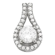 Platinum 1 1/6 ct tw Solitaire Diamond Pendant