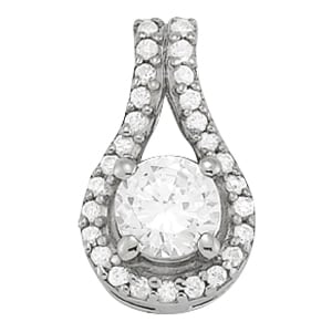 Platinum 1 1/6 ct tw Solitaire Diamond Pendant