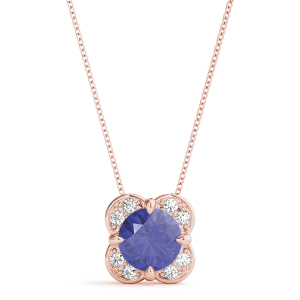 18K Rose Gold 1 1/8 ct tw Halo Diamond Pendant
