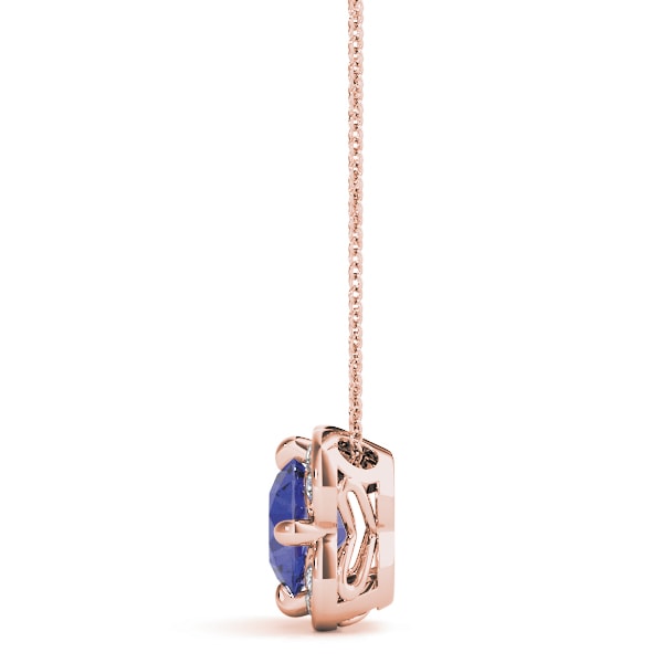 18K Rose Gold 1 1/8 ct tw Halo Diamond Pendant
