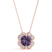18K Rose Gold 1 1/8 ct tw Halo Diamond Pendant