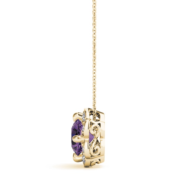18K Yellow Gold 1 1/8 ct tw Halo Diamond Pendant