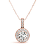 14K Rose Gold 3/8 ct tw Halo Diamond Pendant