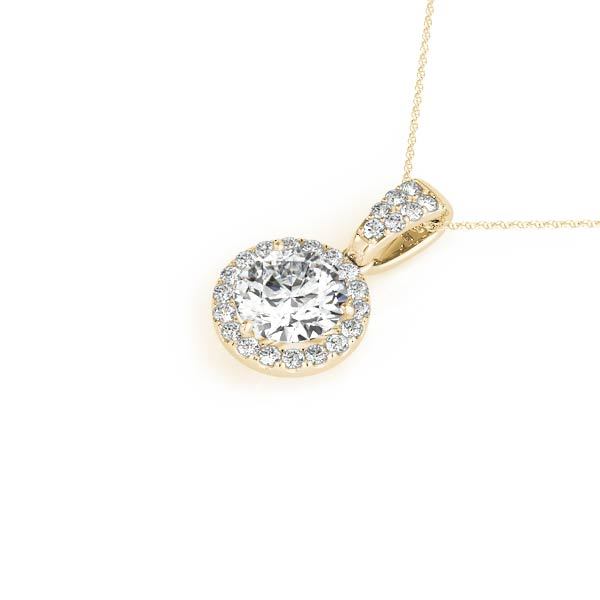 14K Yellow Gold 1 1/5 ct tw Halo Diamond Pendant