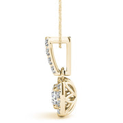 14K Yellow Gold 1 3/8 ct tw Halo Diamond Pendant