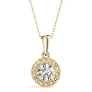 14K Yellow Gold 1 ct tw Solitaire Diamond Pendant