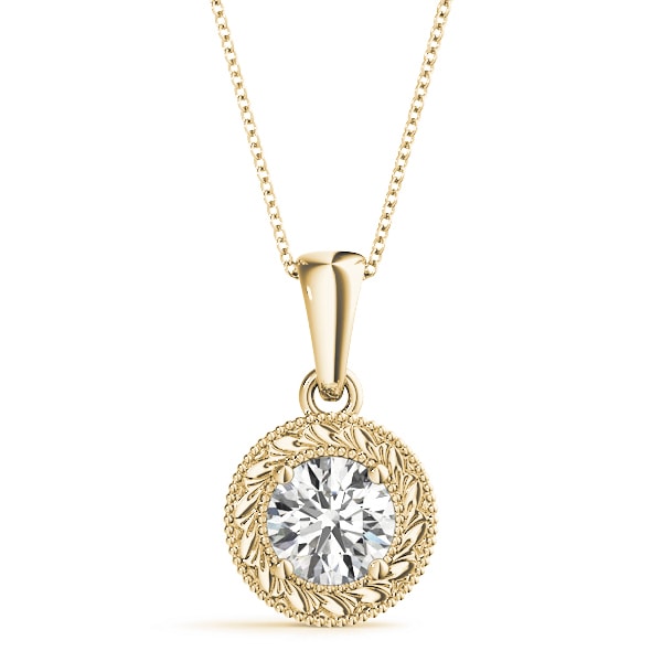 14K Yellow Gold 1 ct tw Solitaire Diamond Pendant