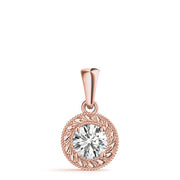 14K Rose Gold 1 ct tw Solitaire Diamond Pendant