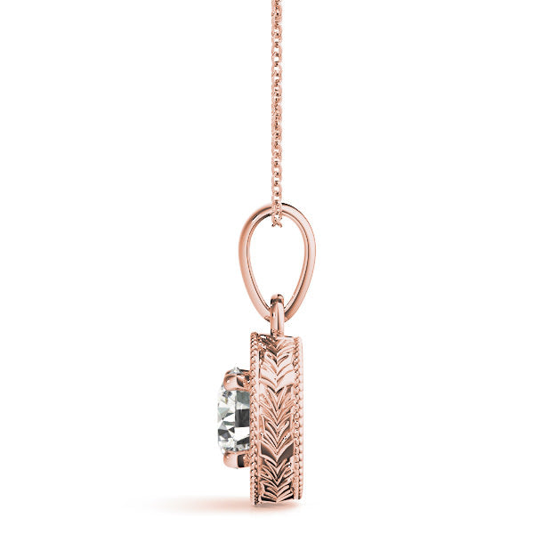 18K Rose Gold 1 ct tw Solitaire Diamond Pendant