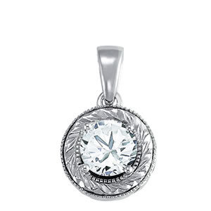 18K White Gold 1 ct tw Solitaire Diamond Pendant