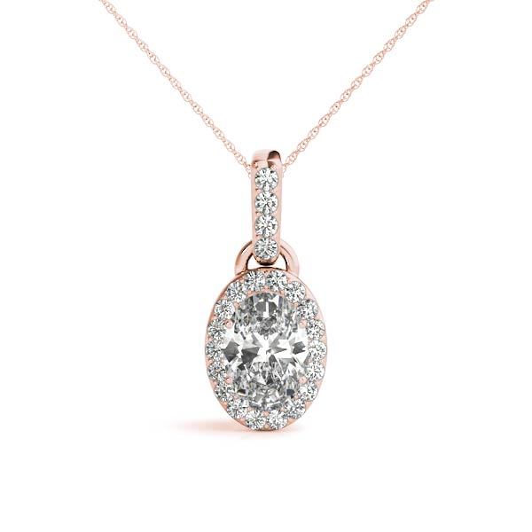 18K Rose Gold 1/5 ct tw Halo Diamond Pendant