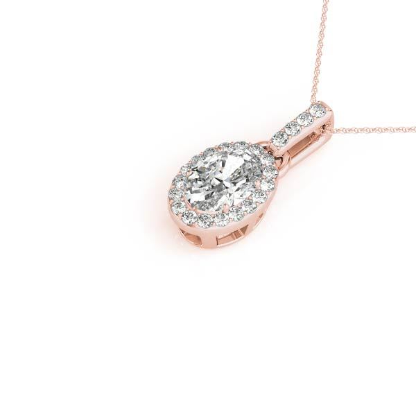 18K Rose Gold 1/5 ct tw Halo Diamond Pendant