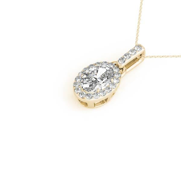 14K Yellow Gold 1/5 ct tw Halo Diamond Pendant