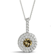 14K White Gold 1 1/3 ct tw Halo Diamond Pendant