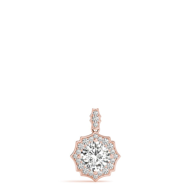14K Rose Gold 5/8 ct tw Halo Diamond Pendant