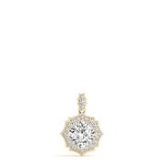 18K Yellow Gold 5/8 ct tw Halo Diamond Pendant