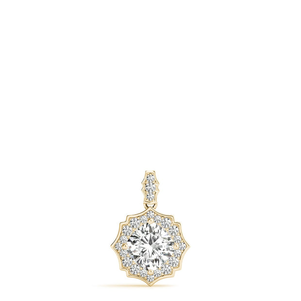 18K Yellow Gold 5/8 ct tw Halo Diamond Pendant
