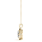 18K Yellow Gold 5/8 ct tw Halo Diamond Pendant