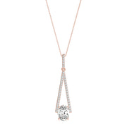 18K Rose Gold 1/5 ct tw Halo Diamond Pendant