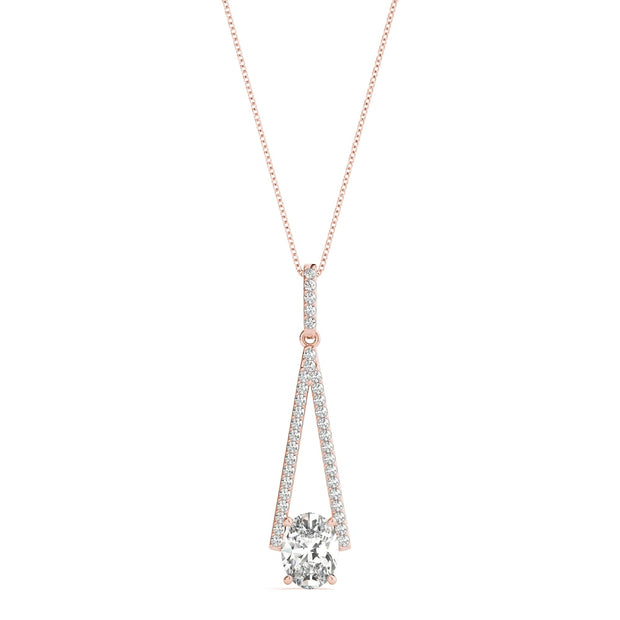 18K Rose Gold 1/5 ct tw Halo Diamond Pendant