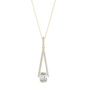 18K Yellow Gold 1/5 ct tw Halo Diamond Pendant